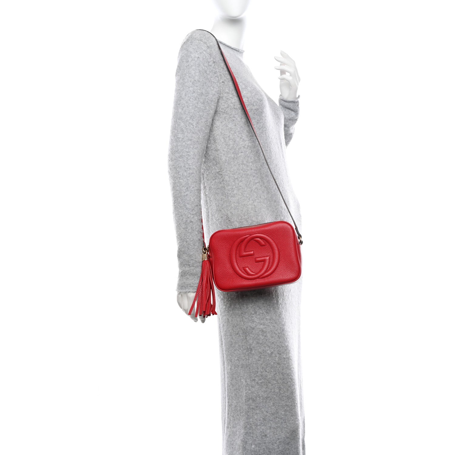 Gucci Pebbled Calfskin Small Soho Disco Bag Tabasco Red 2 of 10