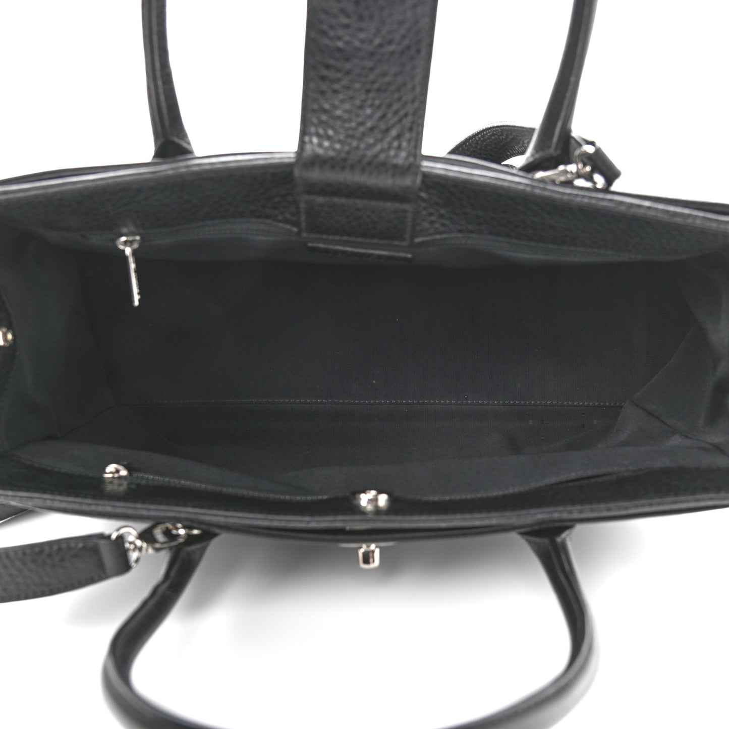 Calfskin Cerf Executive Shopper Tote Black