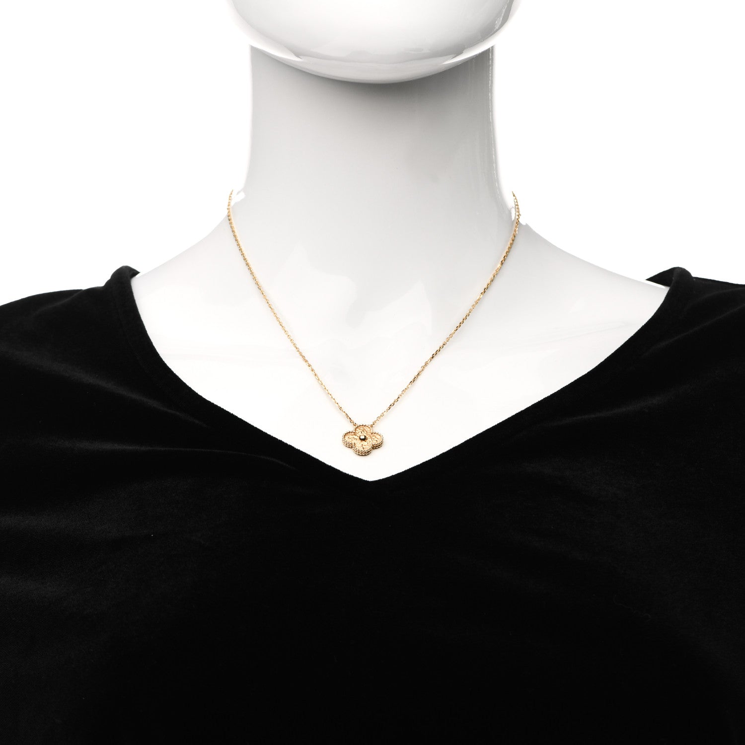 Van Cleef & Arpels 18K Yellow Gold Vintage Alhambra Pendant Necklace 2 of 6