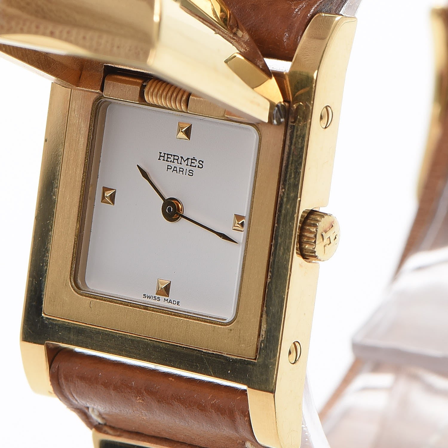 Hermes Stainless Steel Courchevel 23mm Medor Quartz Watch Gold 8 of 9