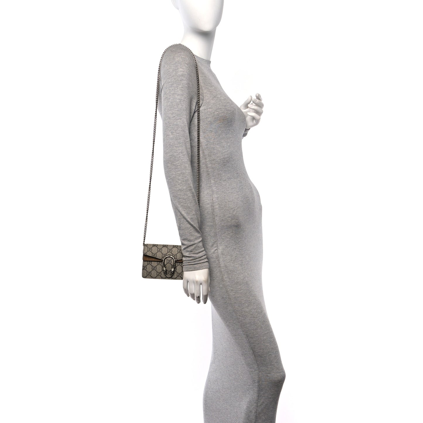 GG Supreme Monogram Super Mini Dionysus Shoulder Bag Taupe
