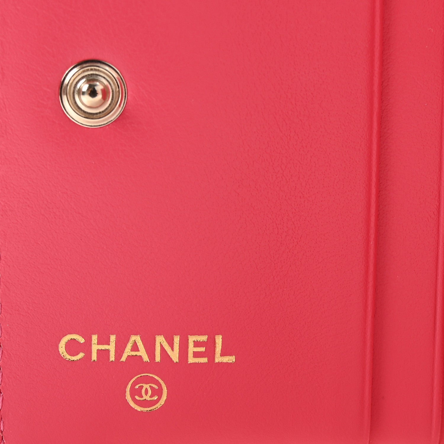 Chanel Caviar Metal Perforated Quilted CC Compact Bi-Fold Flap Wallet White Pink 6 of 8