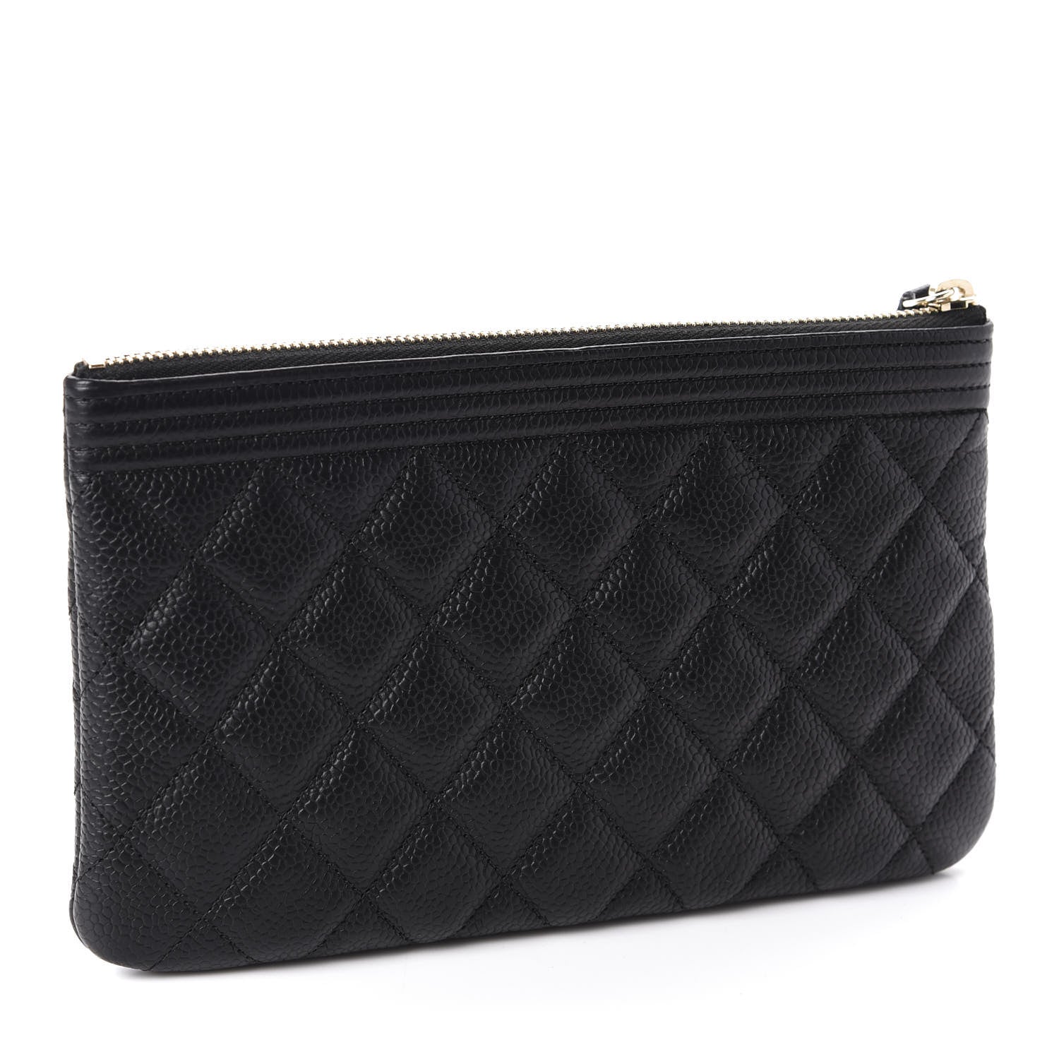 Chanel Caviar Quilted Classic Zip Boy Pouch Black 3 of 8