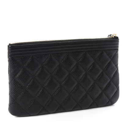Chanel Caviar Quilted Classic Zip Boy Pouch Black 3 of 8