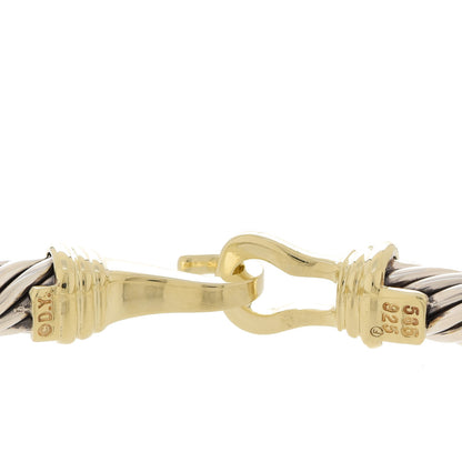 David Yurman Sterling Silver 14K Yellow Gold 5mm Cable Classic Buckle Bracelet 4 of 4