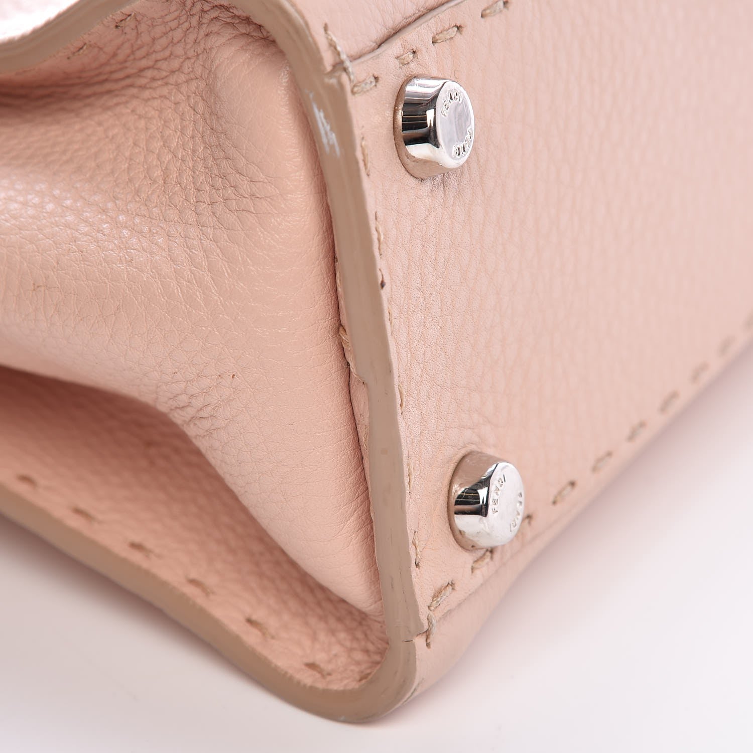 Fendi Cuoio Romano Selleria Bi-Color Medium Peekaboo Iconic Satchel Rosa Plaster Pesca 41 of 45