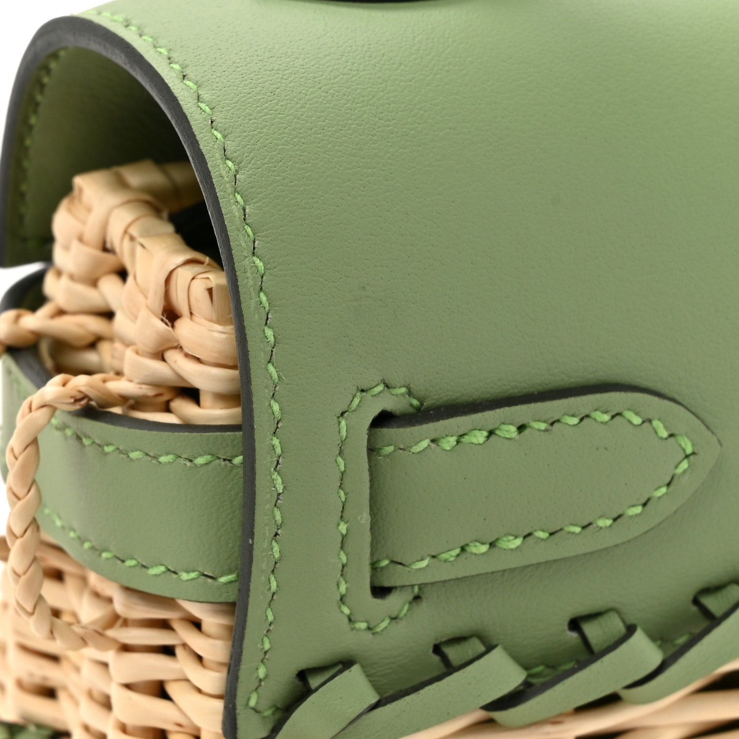 Hermes Wicker Swift Picnic Mini Kelly 20 Naturel Vert Criquet 11 of 12