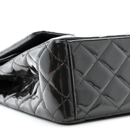 Chanel Striated Patent Quilted Maxi Double Flap Black 9 of 14