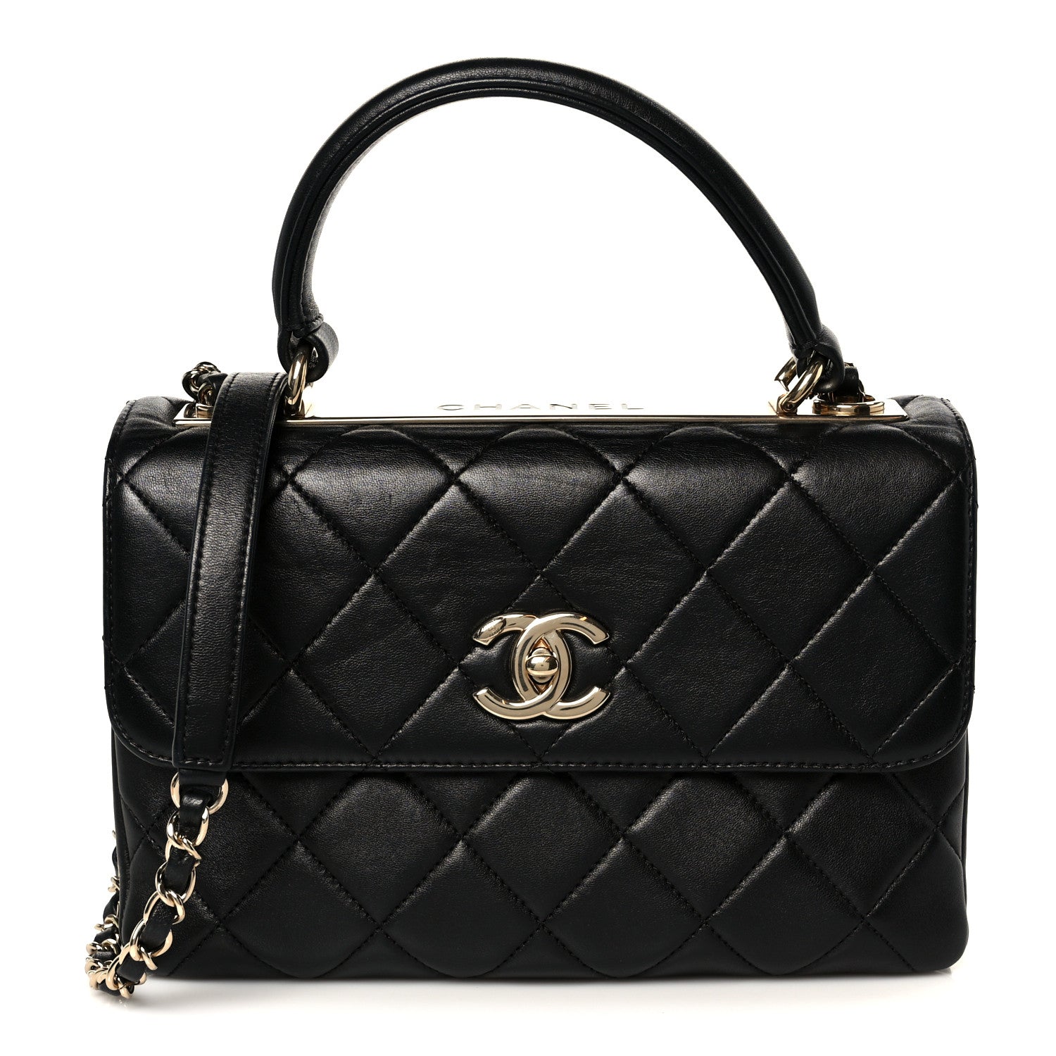 Chanel Lambskin Quilted Small Trendy CC Dual Handle Flap Bag Black 1 of 13