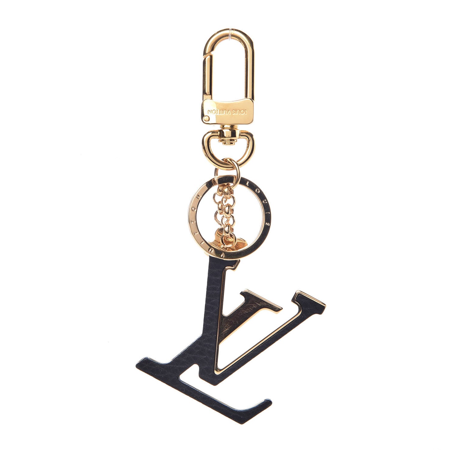 Metal Taurillon LV Capucines Bag Charm Key Holder Black