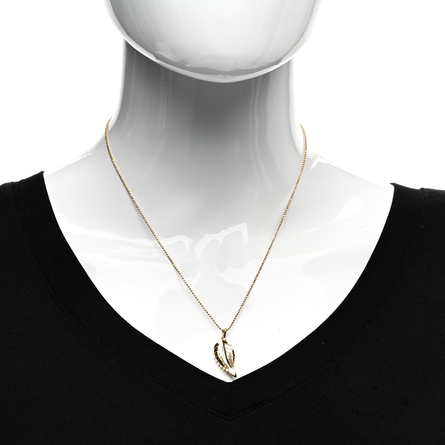 Jennifer Meyer 18K Yellow Gold Small Leaf Necklace 2 of 4