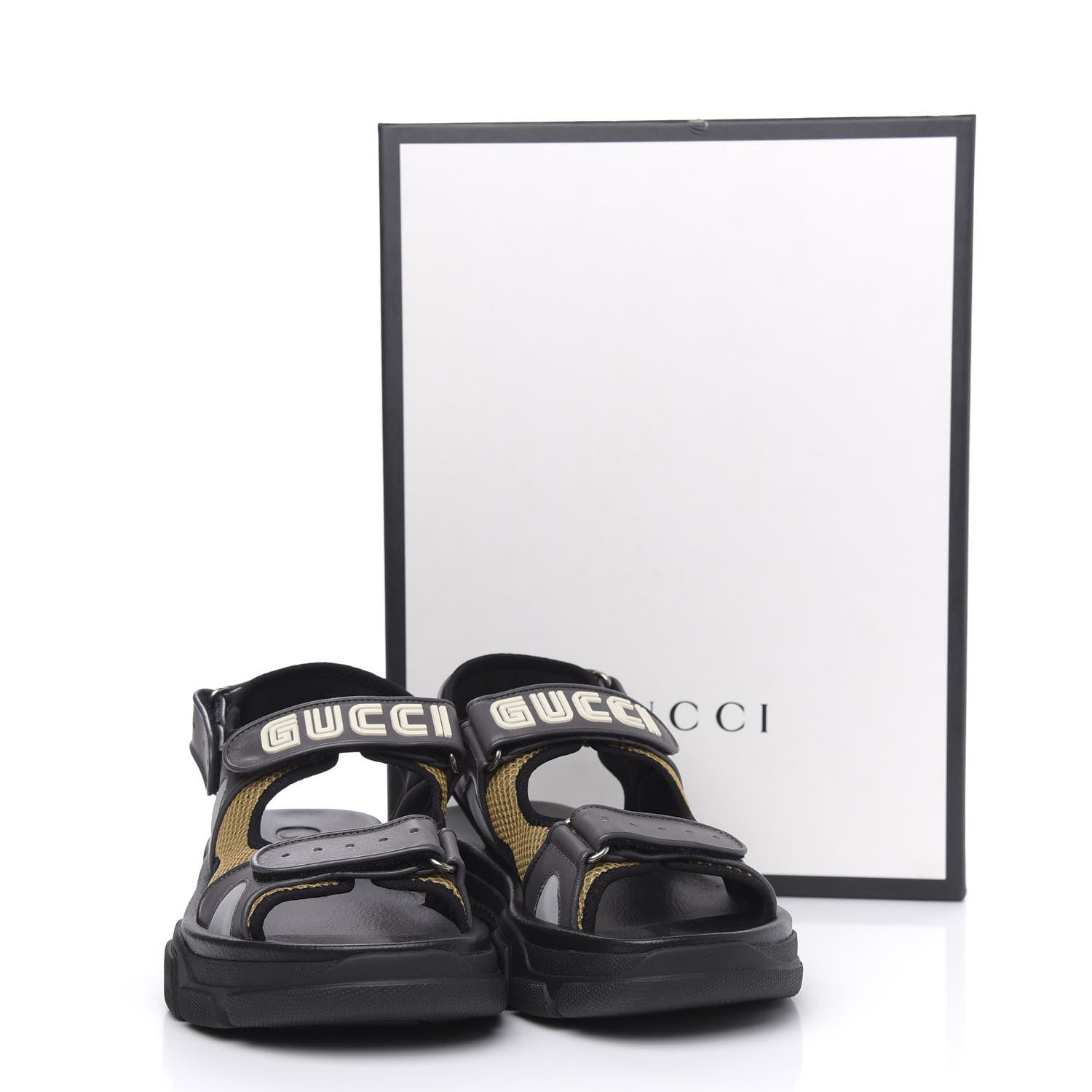 Gucci X SEGA Nappa Mesh Mens Aguru Sandals 9.5 Loess Black 8 of 8