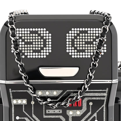 Chanel Plexiglass Crystal Robot Minaudiere Clutch Black 8 of 13