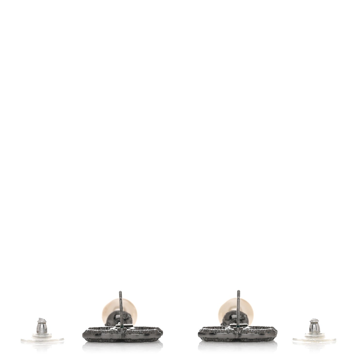 Chanel Pearl CC Drop Camelia Earrings Black Pearly White 3 of 4