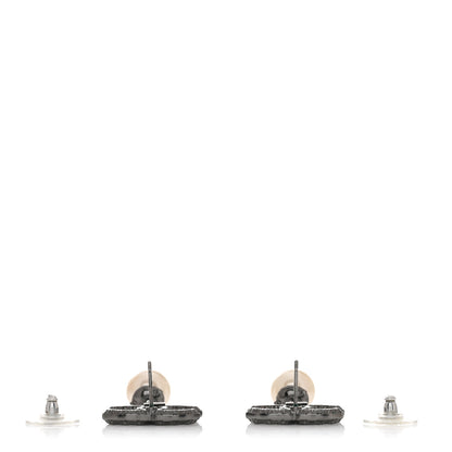 Chanel Pearl CC Drop Camelia Earrings Black Pearly White 3 of 4