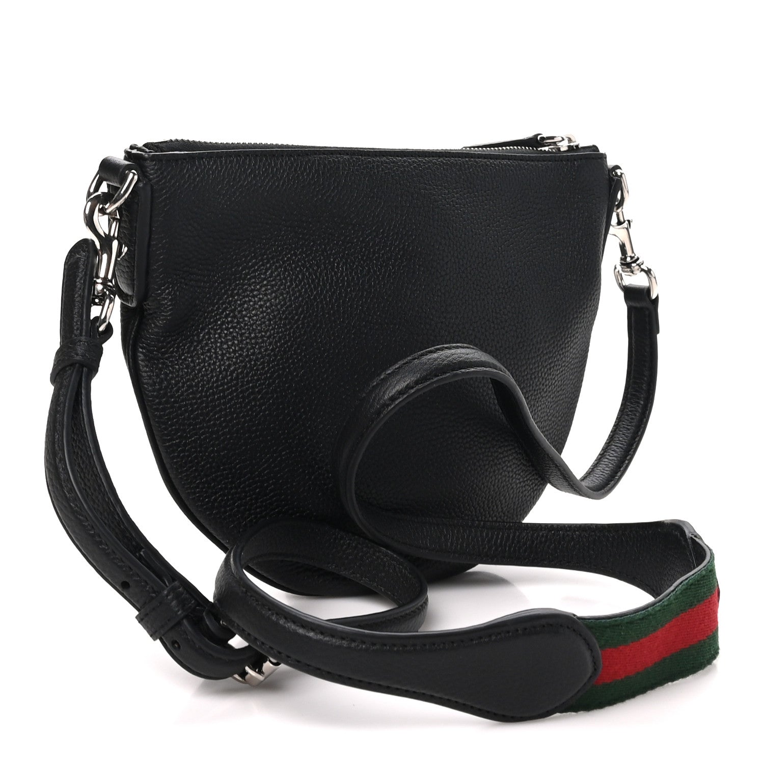 Gucci Pebbled Calfskin Mini B Shoudler Bag Black 2 of 9