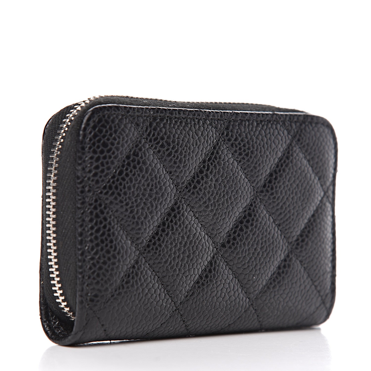 Chanel Caviar Quilted Zip Coin Purse Black 3 of 7