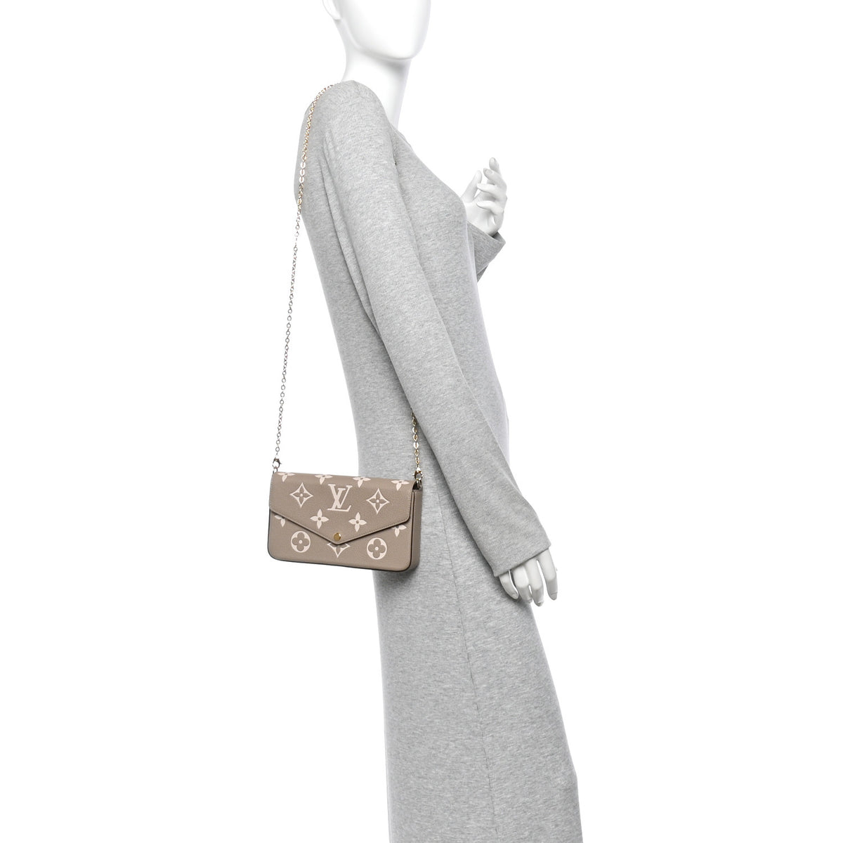 Louis Vuitton Empreinte Monogram Giant Felicie Pochette Tourterelle Creme 2 of 11