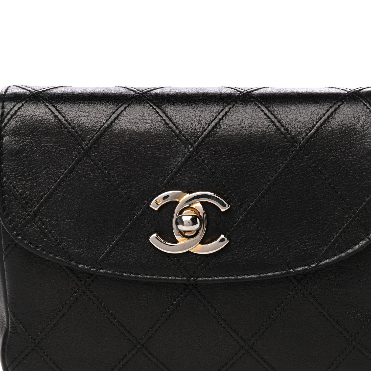 Chanel Lambskin Diamond Stitched Flap Waist Belt Bag 75 30 Black 9 of 18