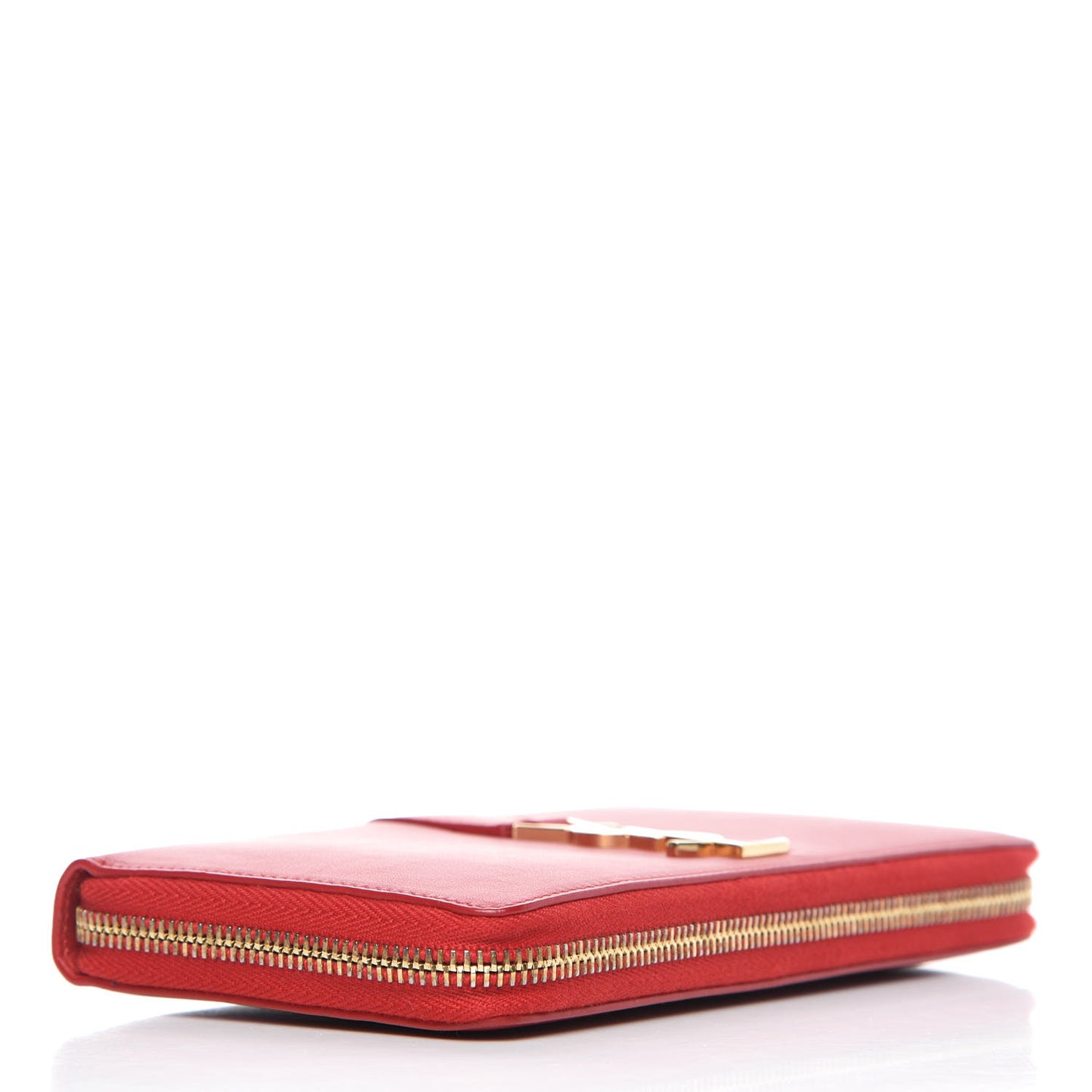 Calfskin Monogram Zip Around Wallet Red