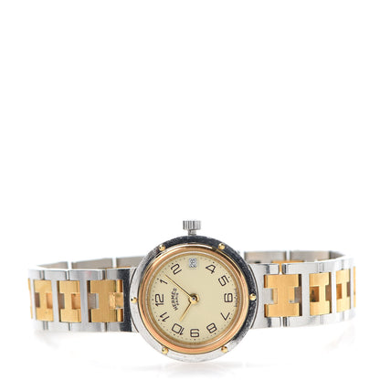 Hermes Stainless Steel 24mm Clipper Quartz Watch Gold 3 of 6