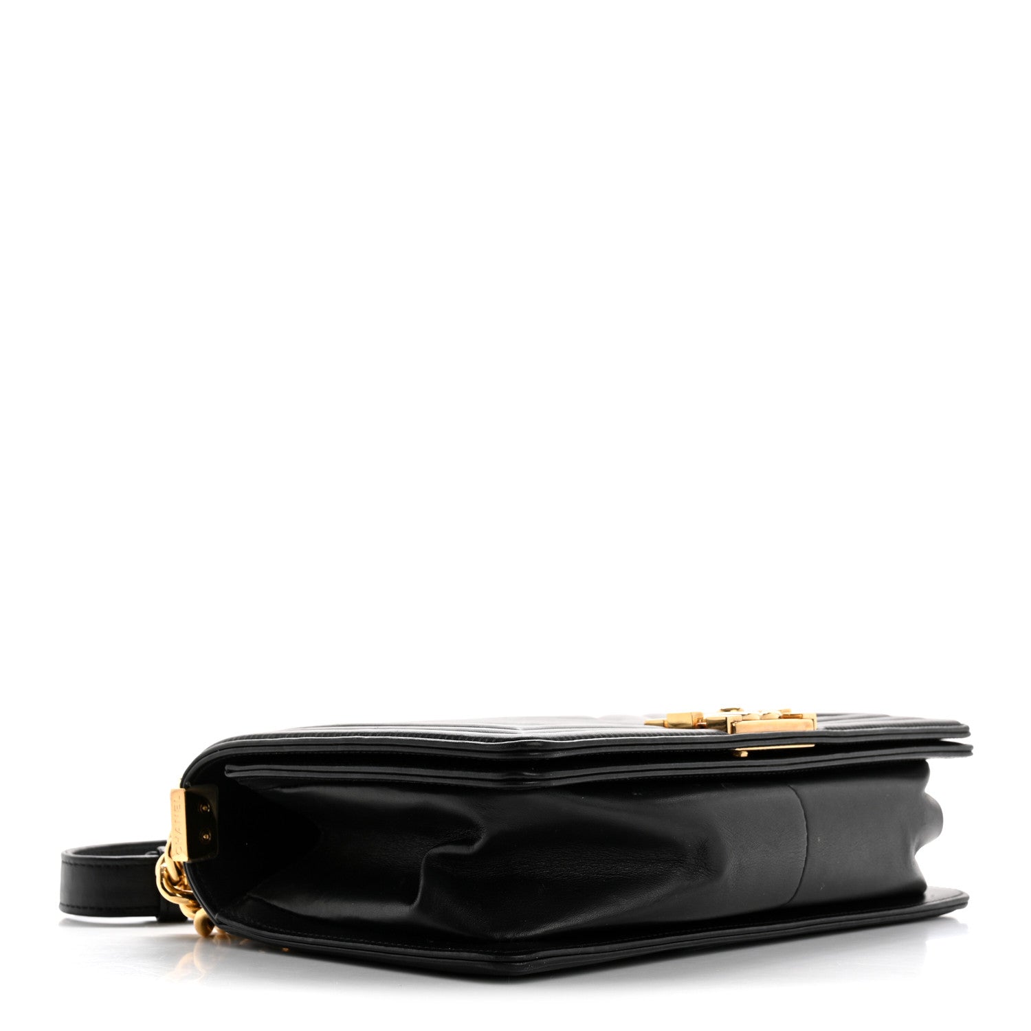 Chanel Calfskin Chevron Quilted Medium Boy Flap Black 4 of 15