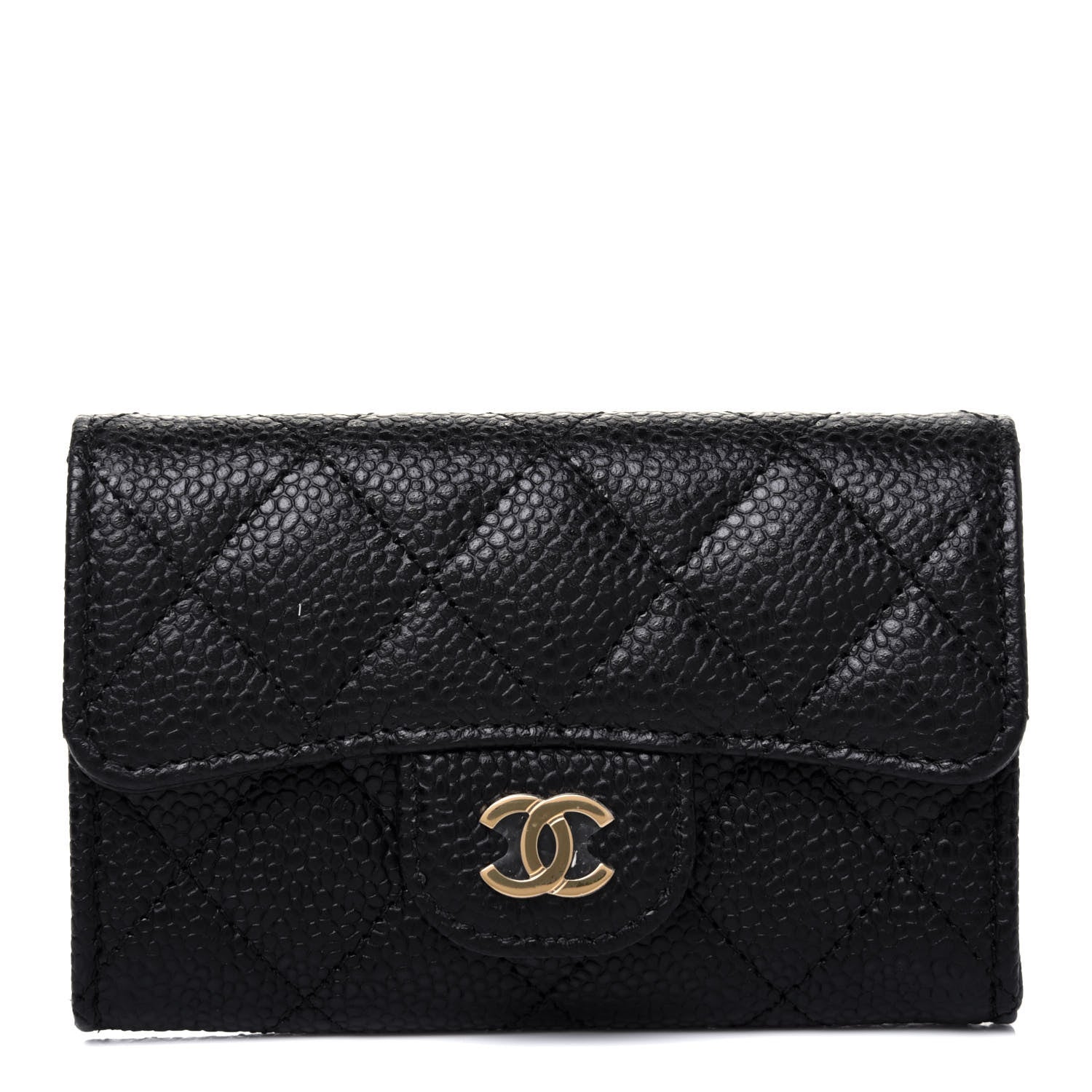 Chanel Caviar Quilted Flap Card Holder Wallet Black 1 of 13
