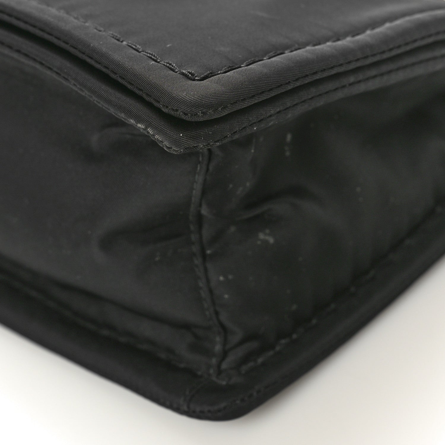 Prada Tessuto Nylon Chain Flap Shoulder Bag Black 9 of 10