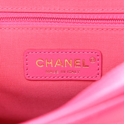 Chanel Shiny Caviar Quilted Chain Melody Backpack  Pink 6 of 12