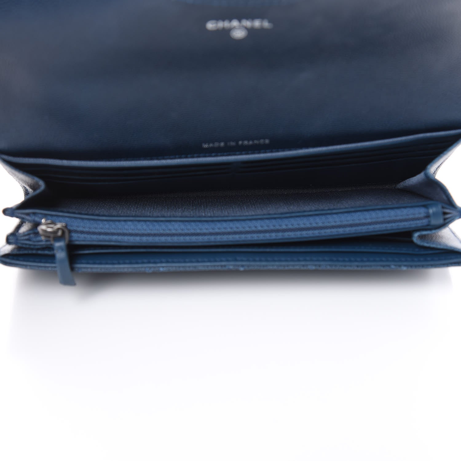 Chanel Caviar Quilted Large Gusset Flap Wallet Navy 5 of 14