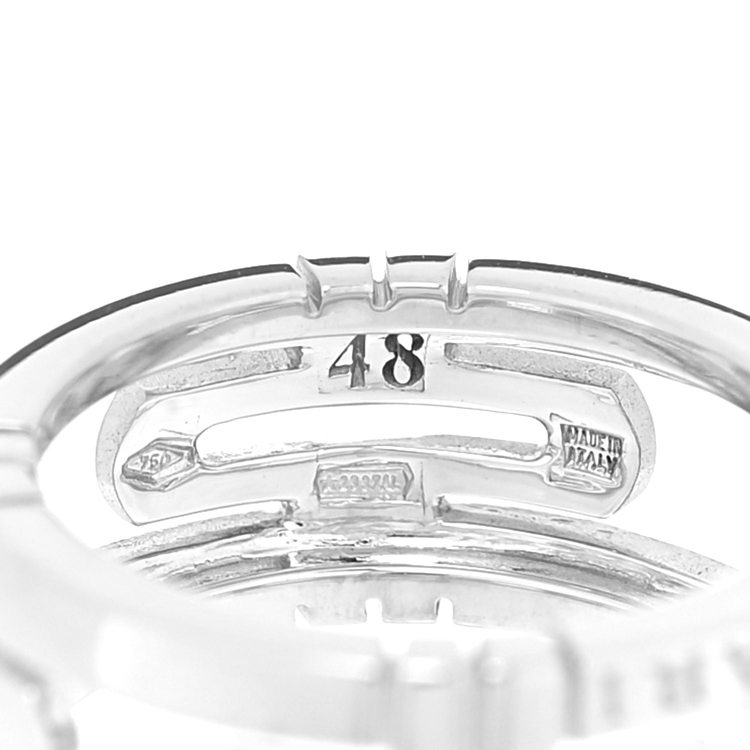 Bulgari 18K White Gold Parentesi Band Ring 48 4.5 4 of 4