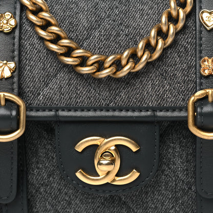 Chanel Denim Quilted Mini Flap Grey 8 of 10