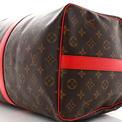 Louis Vuitton Monogram Macassar Keepall Bandouliere 50 Red 8 of 8