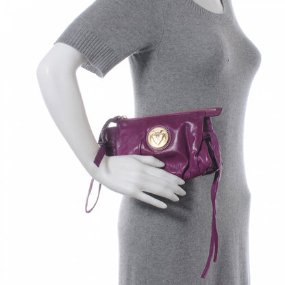 Gucci Leather Hysteria Clutch Purple 2 of 8