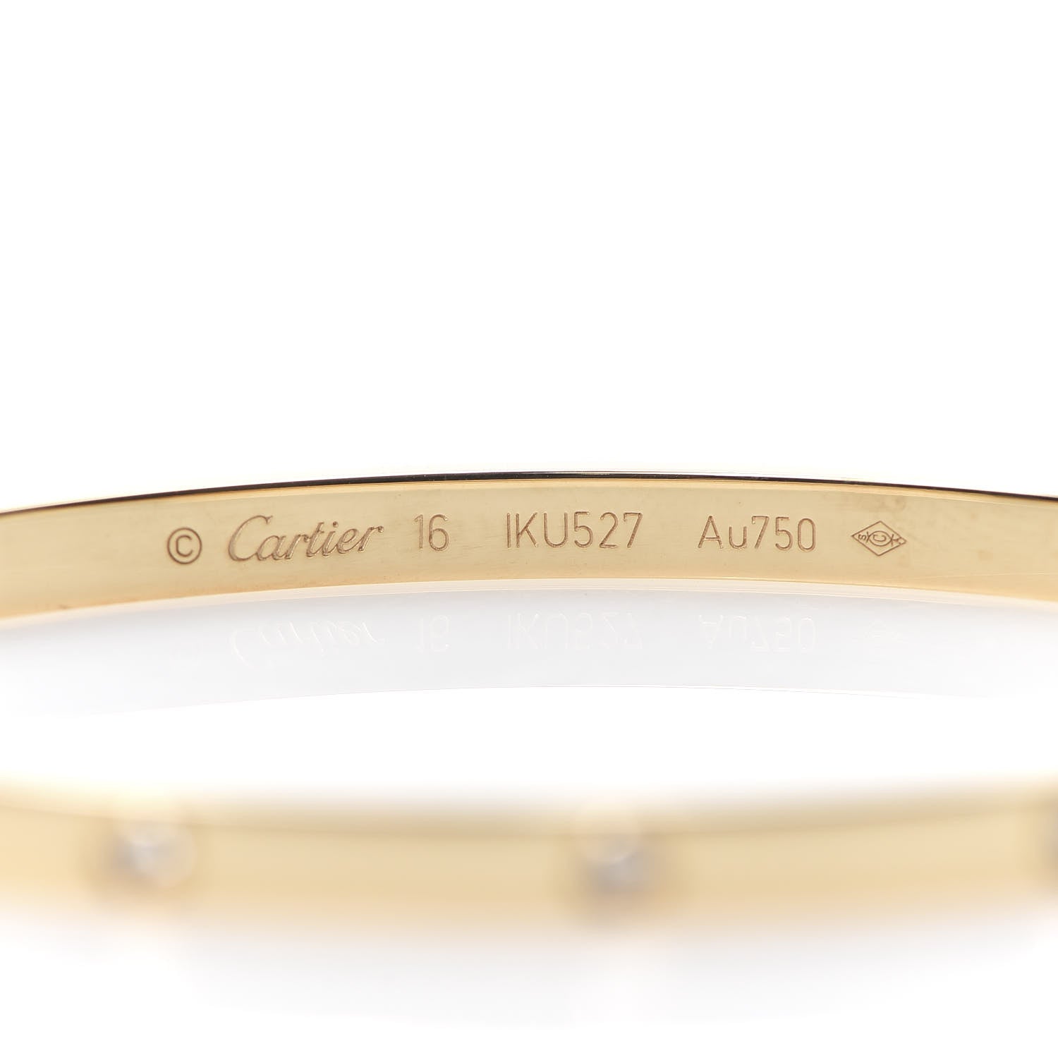 Cartier 18K Yellow Gold 10 Diamond Small LOVE Bracelet 16 5 of 8