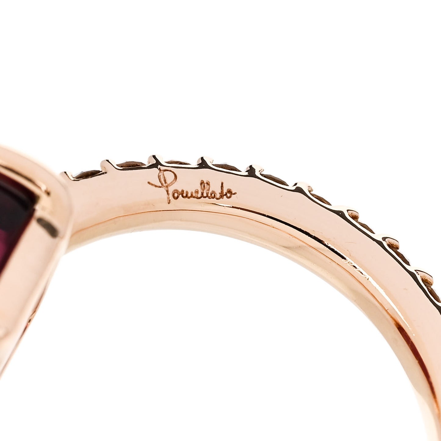 18K Rose Gold Diamond Rhodolite Garnet Classic Nudo Ring 53 6.25