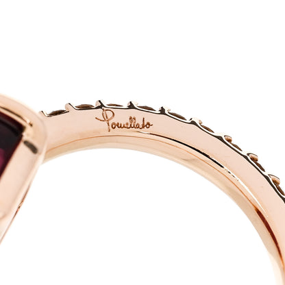 Pomellato 18K Rose Gold Diamond Rhodolite Garnet Classic Nudo Ring 53 6.25 5 of 6