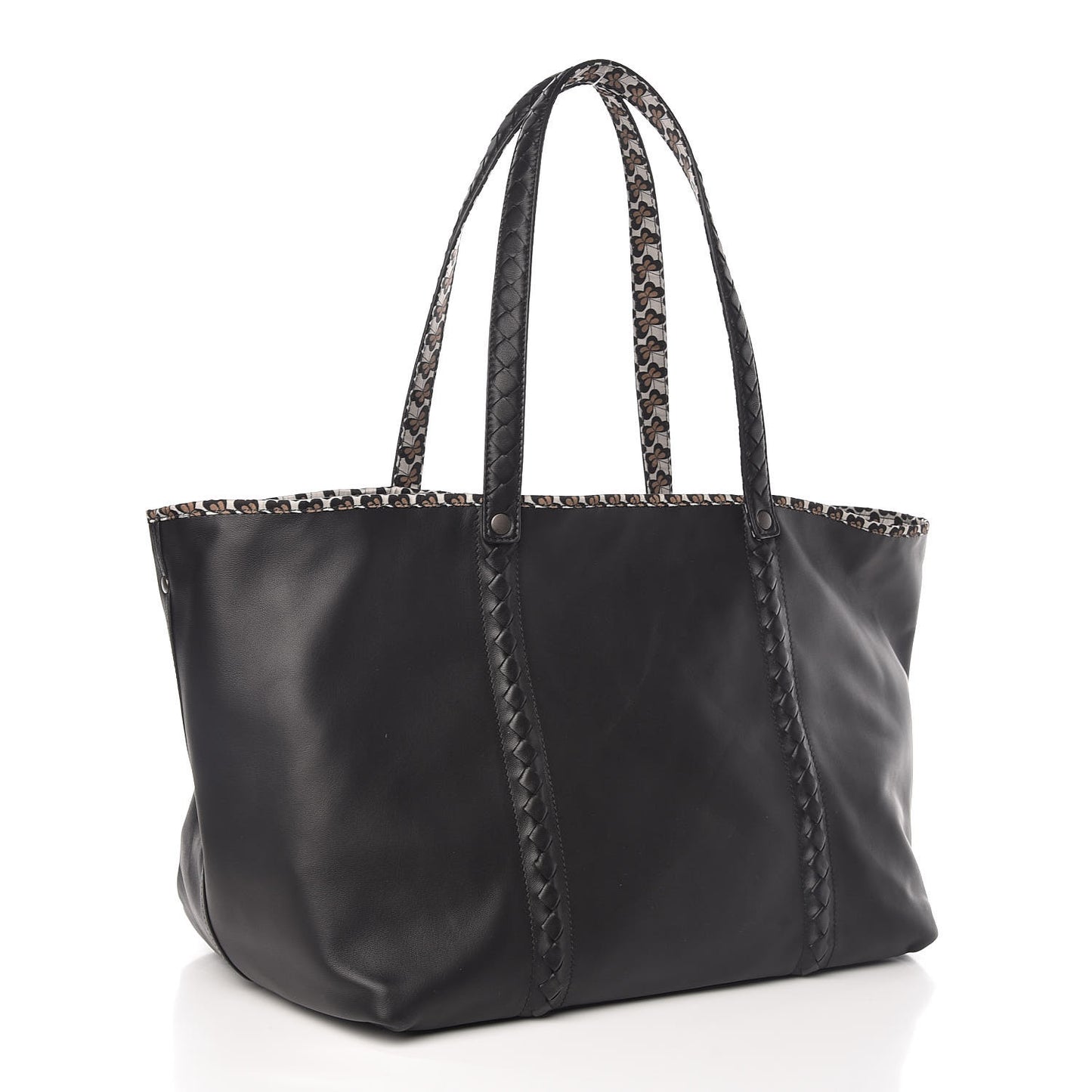 Nappa Nylon Medium Reversible Butterfly Shoulder Bag Black Cement