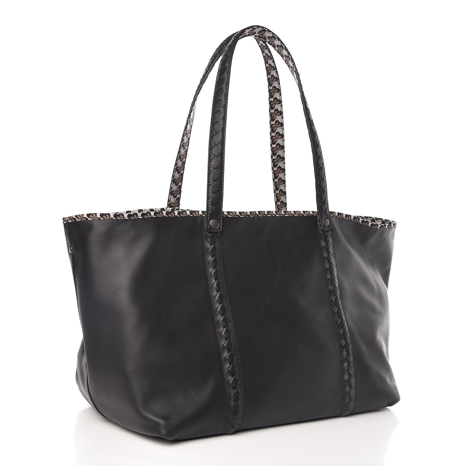 Bottega Veneta Nappa Nylon Medium Reversible Butterfly Shoulder Bag Black Cement 4 of 9