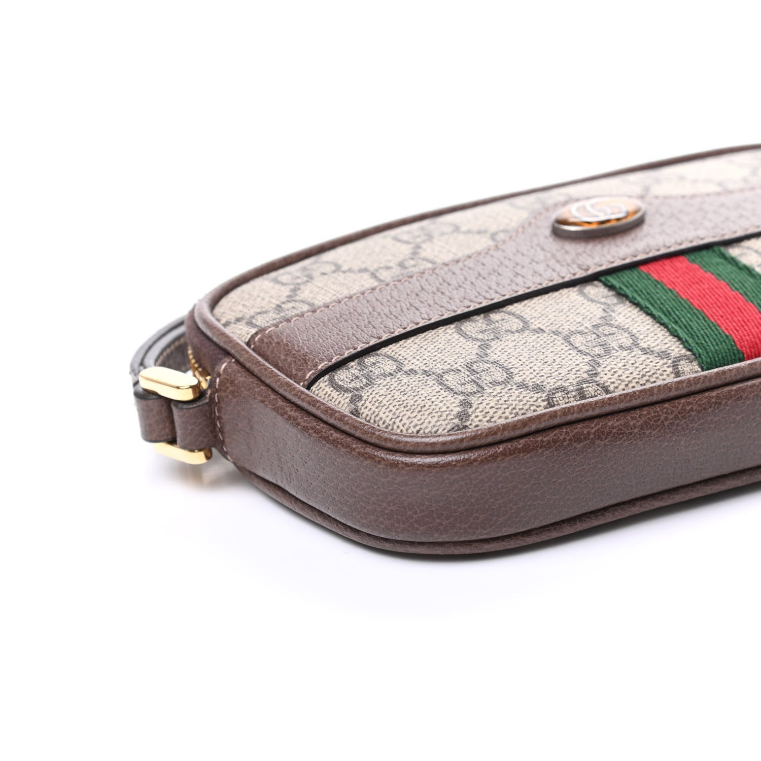 Gucci GG Supreme Monogram Ophidia Phone Case Wristlet Brown 7 of 9