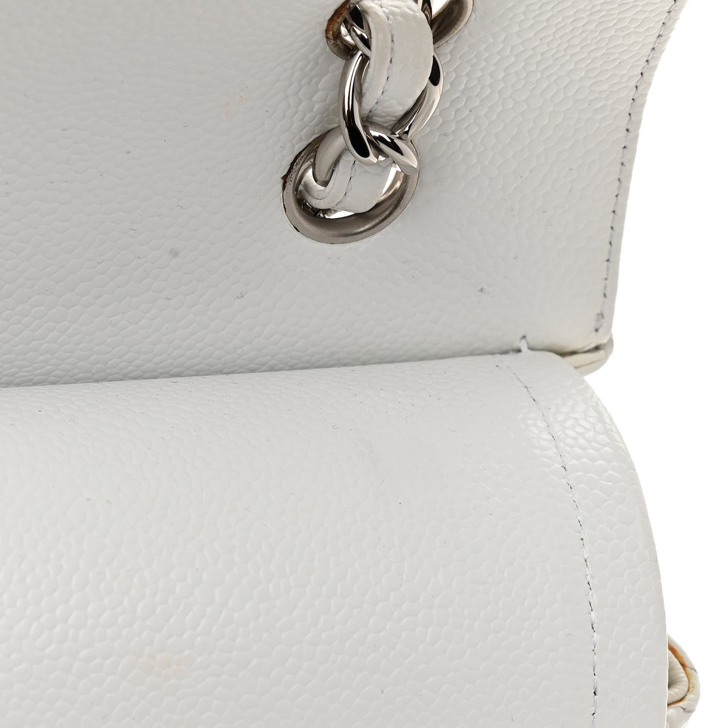 Caviar Quilted Maxi Double Flap White