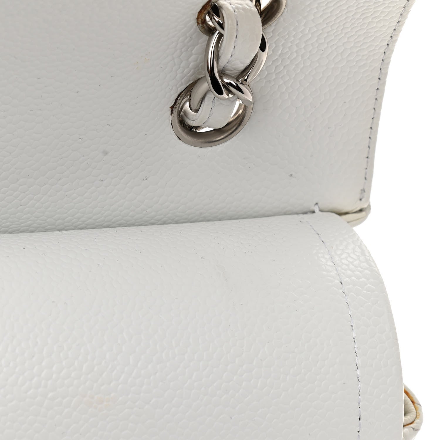Chanel Caviar Quilted Maxi Double Flap White 12 of 17