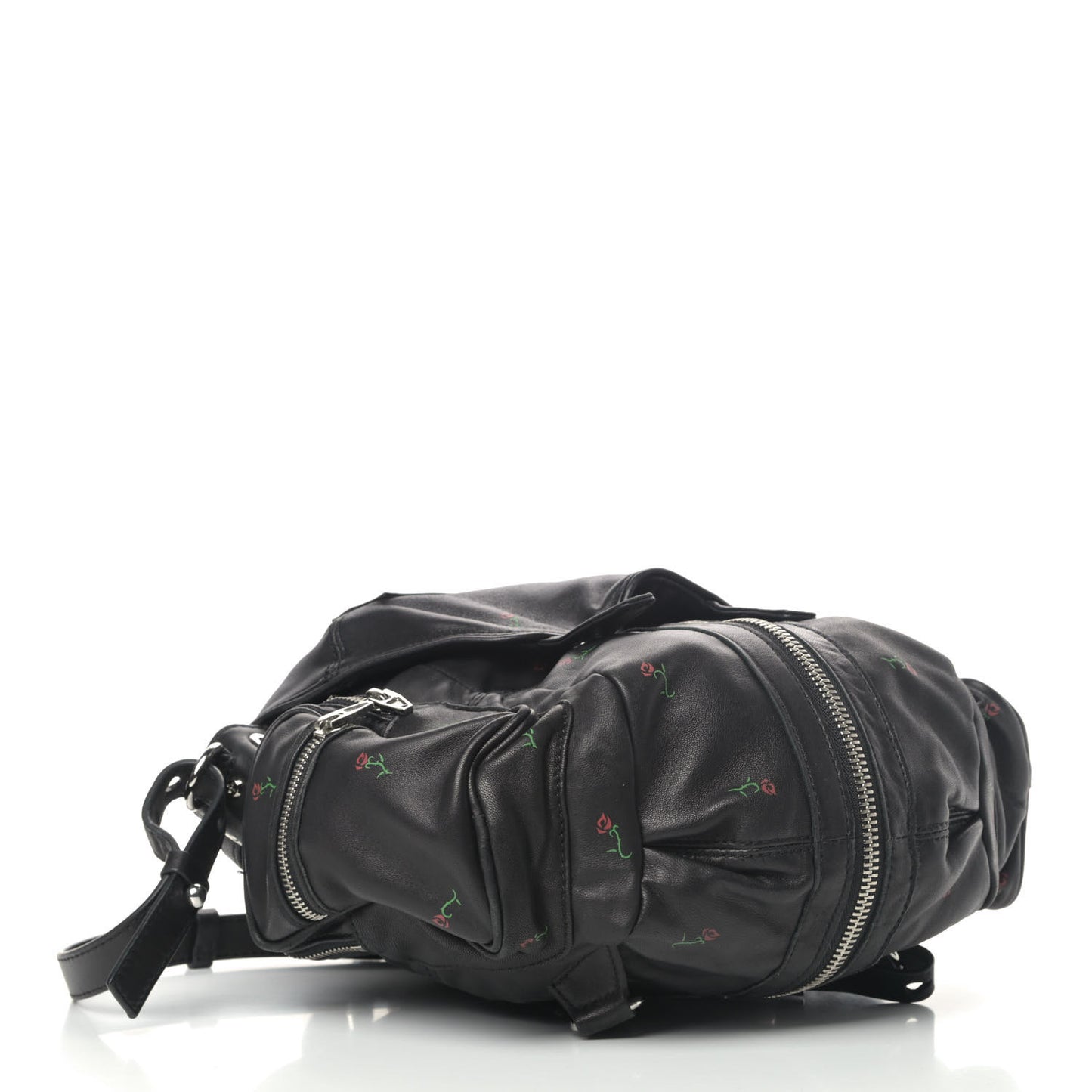 Lambskin Rose Studded Mini Marti Convertible Backpack Black Rhodium Hardware