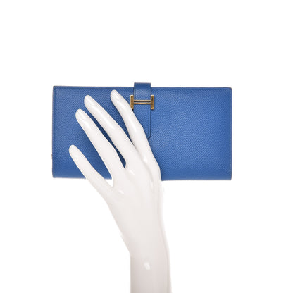 Hermes Epsom Bearn Gusset Wallet Bleu Zanzibar 2 of 12