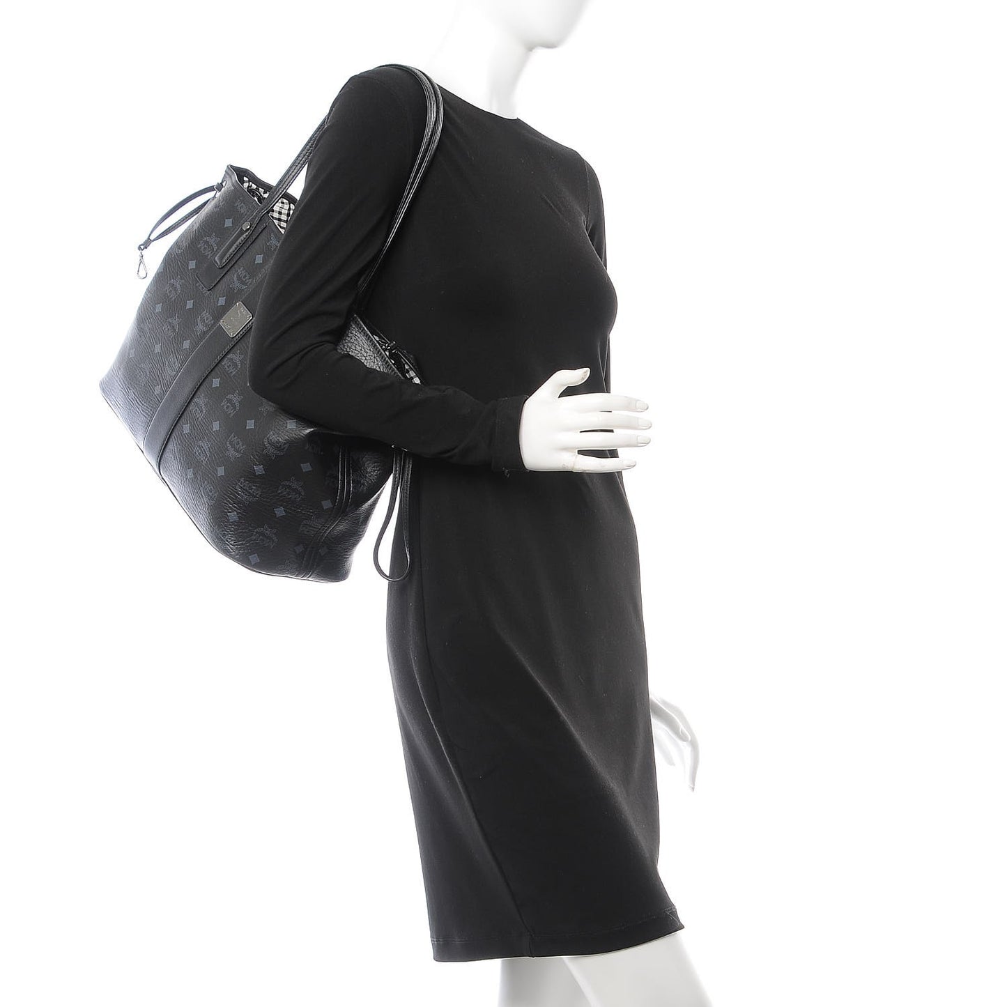 Visetos Medium Liz Reversible Shopper Tote Black