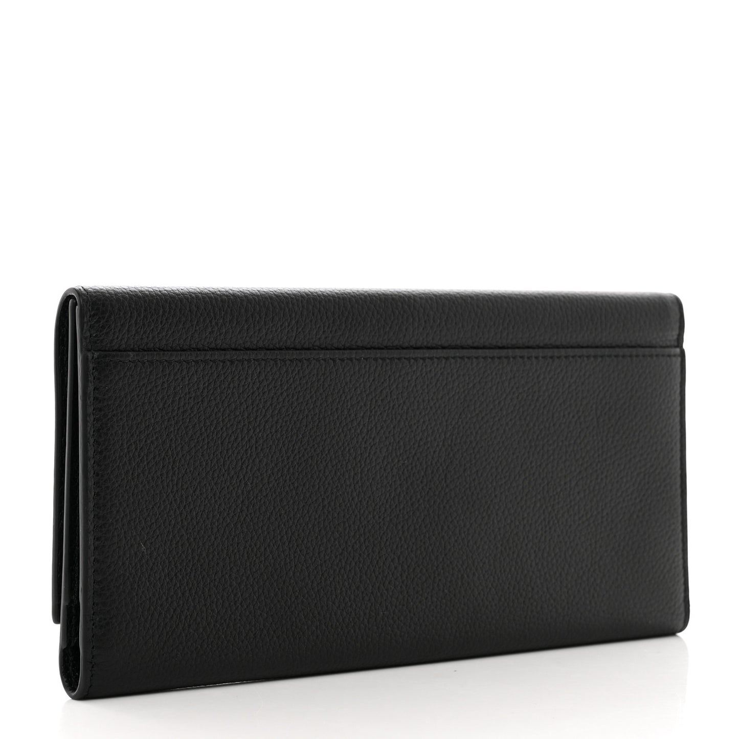 Calfskin Skull Clutch Wallet Black