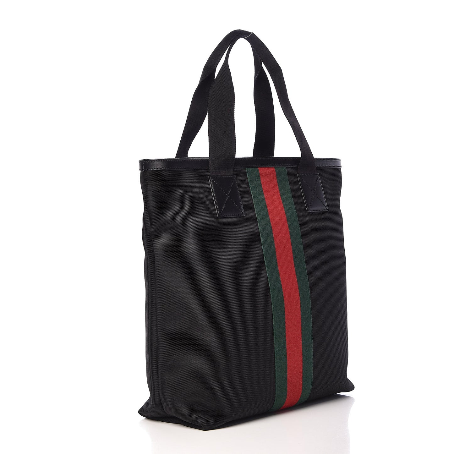 Techno Canvas Web Vertical Tote Black