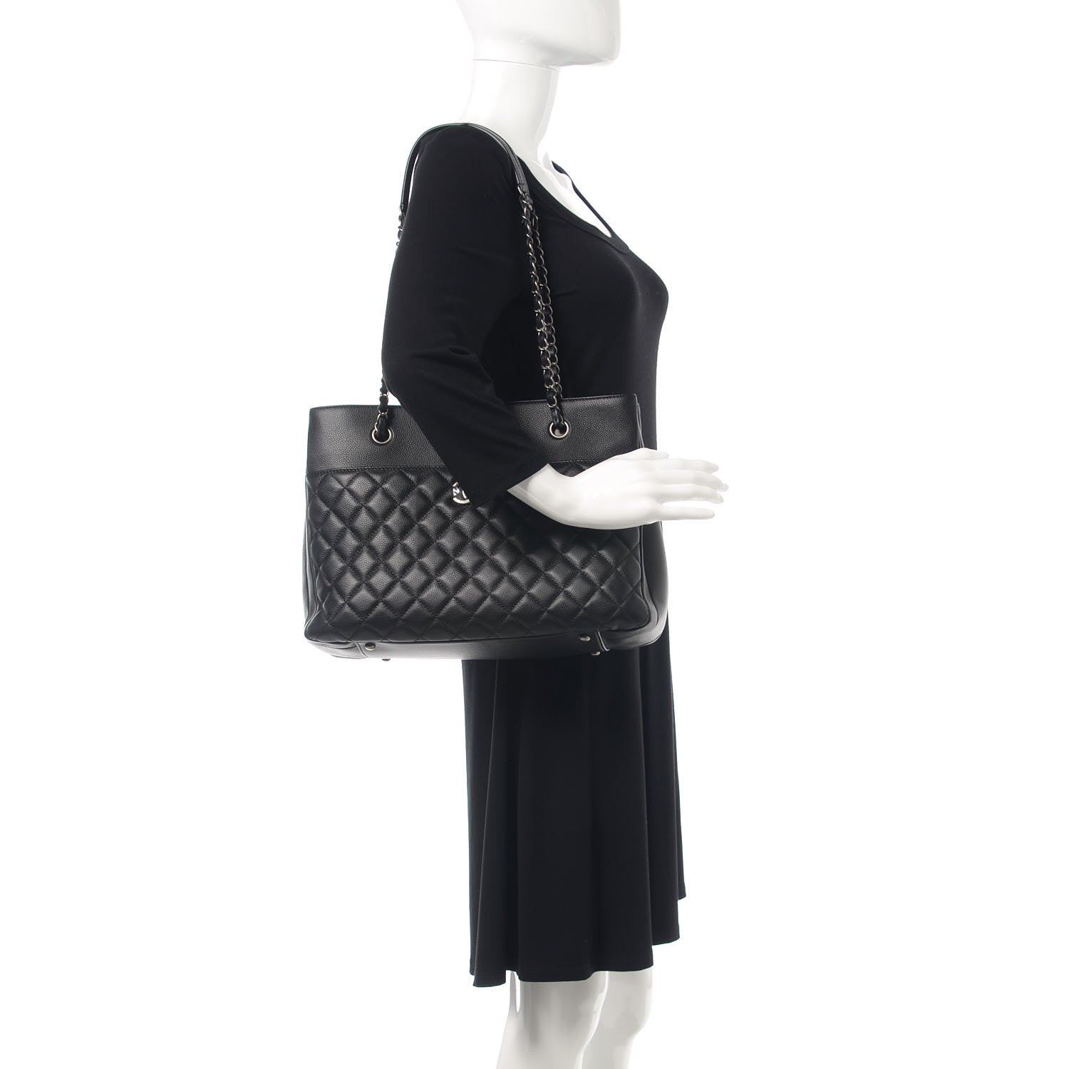 Chanel Caviar Quilted Urban Companion Shopping Tote Black 2 of 10