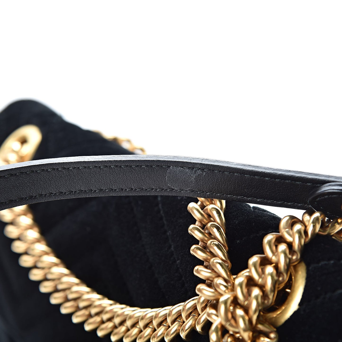 Velvet Matelasse Small GG Marmont Shoulder Bag Black