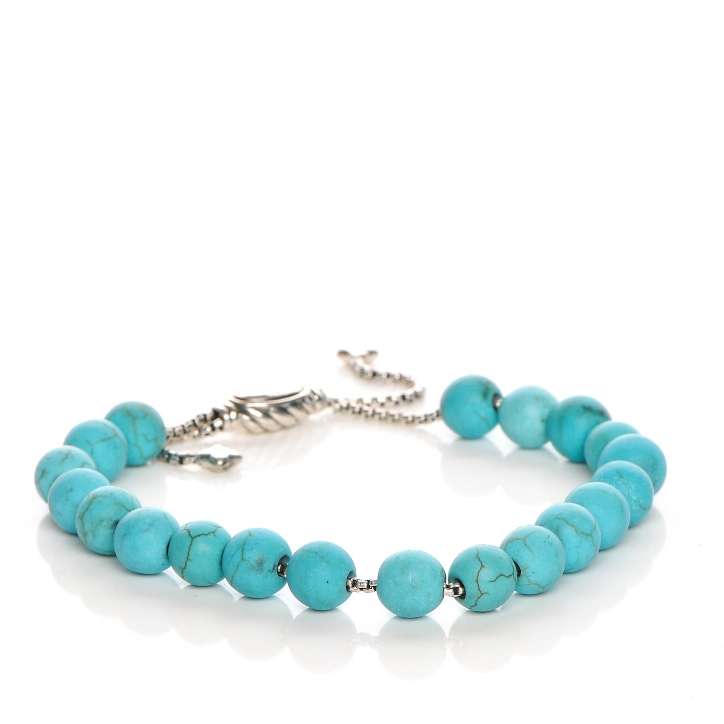 Sterling Silver Turquoise 8mm Spiritual Beads Adjustable Bracelet